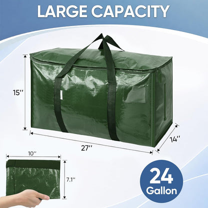 TICONN Extra Large Moving Bags Heavy Duty with Zippers & Carrying Handles, Durable Storage Bags Moving Boxes for Closet Organizers and Storage (Blue)