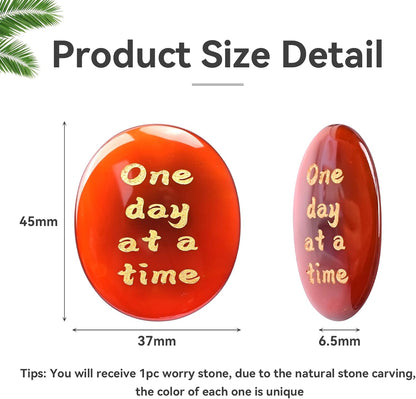Gemstone Worry Stones for Anxiety, Amethyst and Red Agate Crystals, Hand Carved Thumb Worry Stone Healing Crystal for Relief, Yoga Meditation