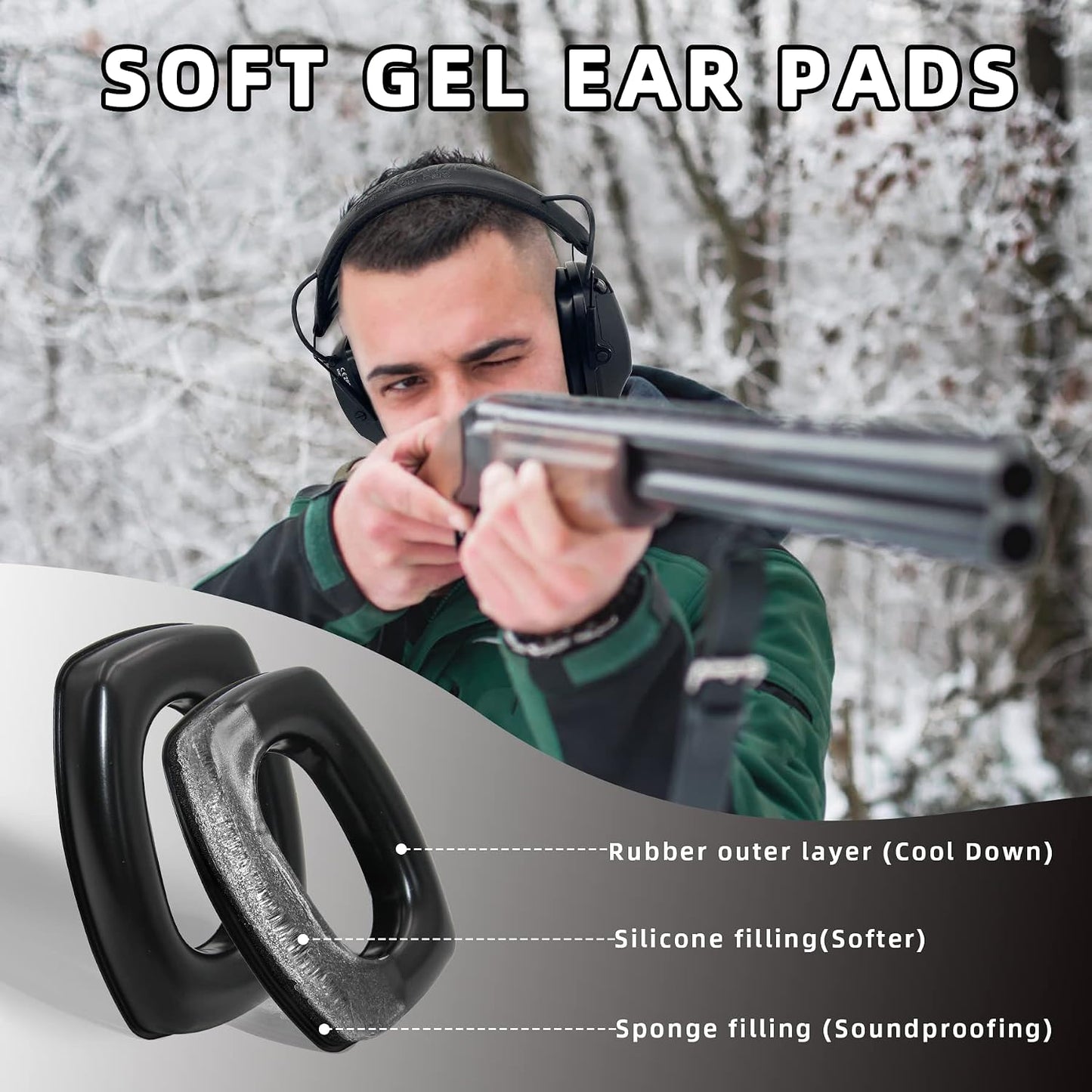 ZOHAN EM054 Electronic Ear Protection for Shooting Range with Sound Amplification Noise Reduction, Ear Muffs for Gun Range