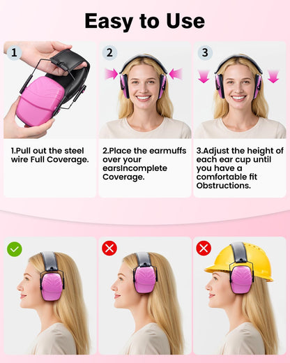 Link Dream 2Pack Ear Protection, NRR 35dB Hearing Protection Noise Canceling Ear Muffs Adjustable Headband for Shooting