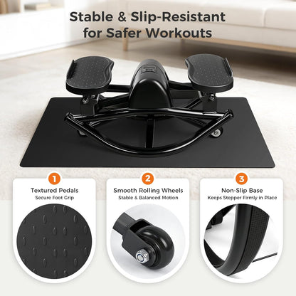 Rock Stepper Side to Side, Rocking Stepper with Lateral Motion, Compact Side Stepper for Home & Apartment, Low Impact Workout Machine (Black)