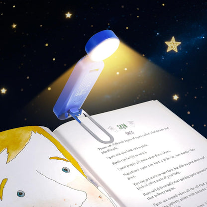 VAVOFO USB Rechargeable Book Light, Blue Light Blocking, Amber Clip-On Bookmark Shaped Reading Light, Eye Care 6 LEDs With 9 Lighting Modes for Bookworms (Grey)