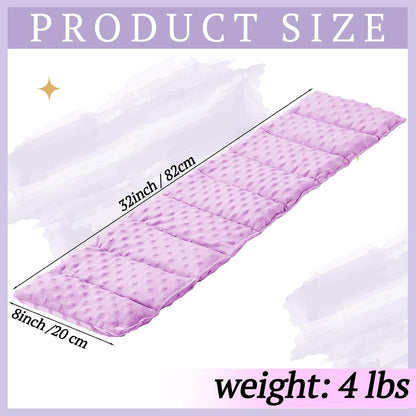 SmoothNovelty 4 lb Sensory Weighted Neck Wrap 32 x 8 Inch Shoulder Wrap Weighted Neck Shoulder Pad Glass Bead Filled Dual Texture for Adults Relaxation(Purple)