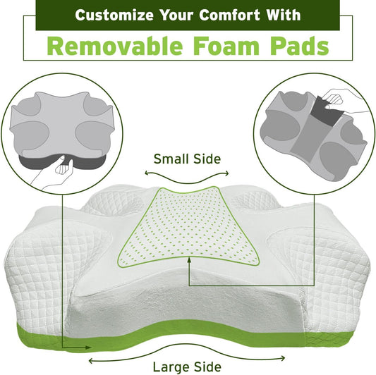 EnduriMed CPAP Pillow for Side Sleeping - Adjustable Memory Foam CPAP Pillows for Side & Back Sleepers - Eligible for Better Sleep with CPAP Machine