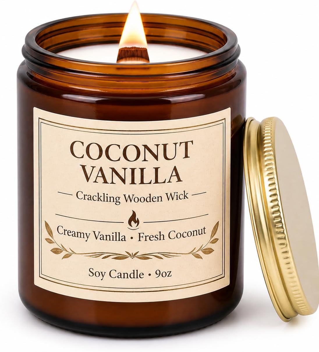 Soy Candles Set of 4, 9oz Natural Soy Wax Aromatherapy Candles, Home Scented Candles with 4 Scents (Lavender, Amber Sandalwood, White Sage, Coconut Vanilla), Gifts for Mom, Women, Relaxation, Yoga