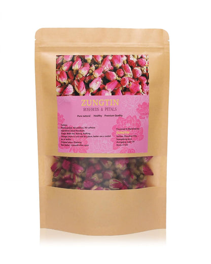 Zungtin Dried Rose Buds, 100% Pure Natural, 4 oz, Edible for Tea, Baking, Crafting, Soap Making