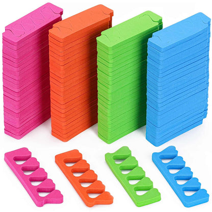 48pcs Sponge Toe Separators Pedicure Set for Nail Polish- Premium Nail Art Painting and Polishing Tool Kit, 4 Funy Color