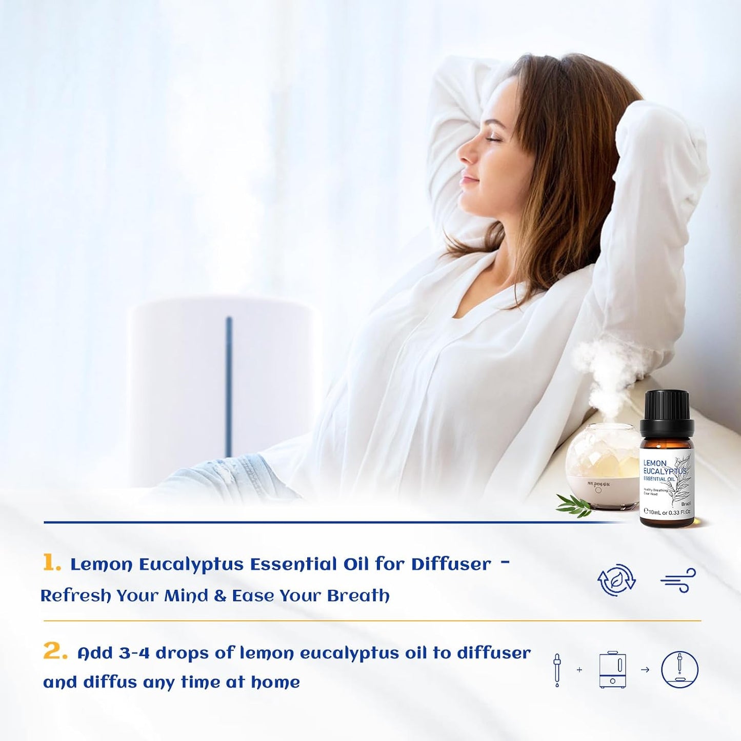 HIQILI Lavender Essential Oil for Diffuser, Aromatherapy & Air Freshening | Relaxing Aroma for Sleep, Ideal for Massage, DIY Candle Soap, Laundry & Home Cleaning Freshener - 30mL / 1.01 fl oz