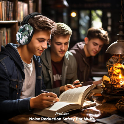 ProCase NRR 28dB Noise Reduction Ear Muffs, Foldable Adjustable Passive Noise Cancelling Headphones for Adults Kids Autism, Hearing Protection for Shooting, Construction, Mowing, Studying -Black - Colors A