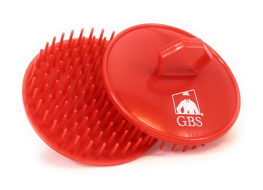 G.B.S Gents Dandruff Cleaning Scalp Brush 2 Pack – Silicone Shampoo Scrubber for Hair & Scalp Massage, Exfoliating Wet Dry Hair Care, Red