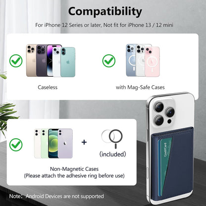 for Magsafe Wallet Work with Apple Find My, Strongest Magnetic Phone Wallet