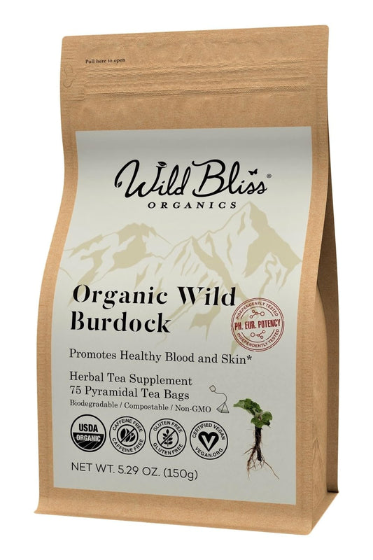 Wild Bliss Organic Burdock Root Tea, 75 Tea Bags