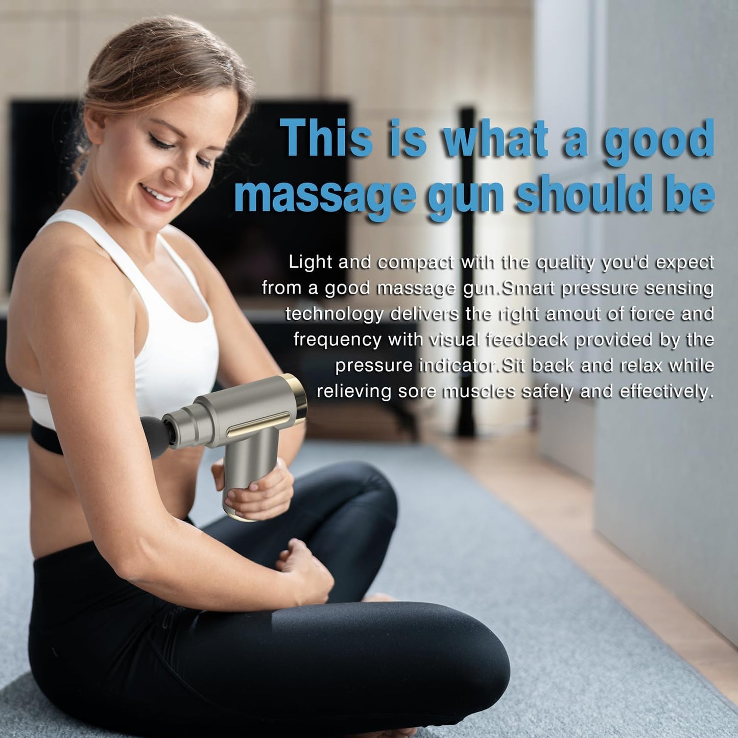 cotsoco Massage Gun Deep Tissue for Pain Relief with 4 Massage Heads & 6 Speeds, Electric Mini Handheld Body Massager for Any Pain Relief, Best Gifts for Men and Mom