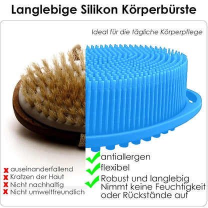 Silicone Body Scrubber – Dual-Sided Silicone Loofah for Shower, Set of 2 Soft Exfoliating Body Bath Shower Scrubber Loofah Brush Easy-to-Clean for Sensitive Kids Women Men All Kinds of Skin
