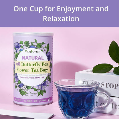 60 Lemon Balm Tea Bags - VitalForest Dried Lemon Balm Leaves Tea -1.5g/Bags, Calming Herb, Stress Relief & Sleep Support, Non-GMO, Caffeine-Free
