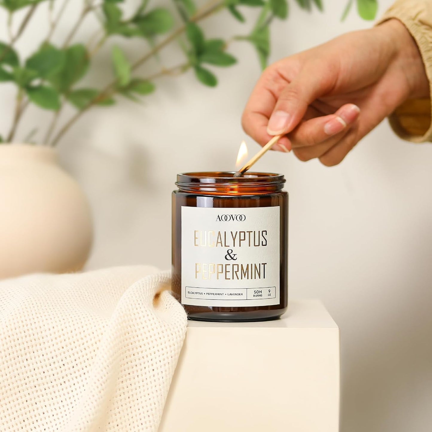 AOOVOO Coconut Vanilla Candles - 9 oz Scented Candles, Aromatherapy Candle, Soy Candle for Home Scented