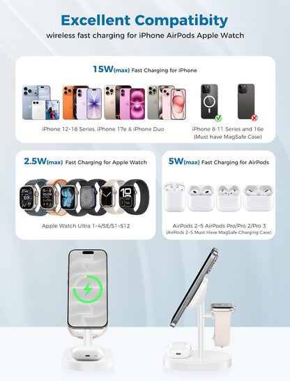 Mag-Safe Charger 3 in 1 Charging Station for iPhone Apple Watch AirPods