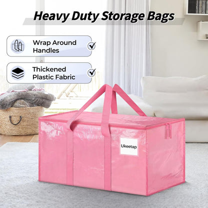 ukeetap Extra Large Clothes Storage Bins with Lids, Clear