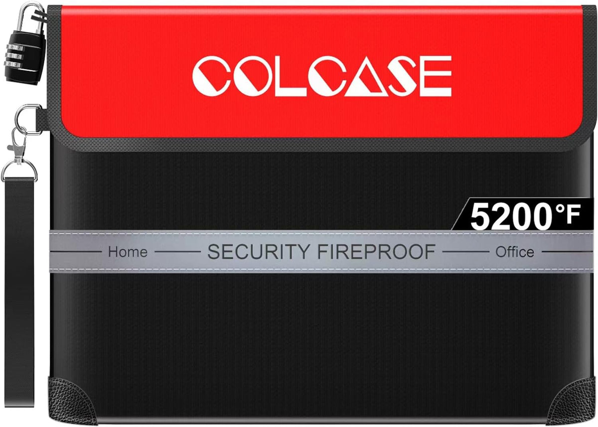 COLCASE Fireproof Document Bag 5200℉ Heat Insulated Waterproof Fireproof