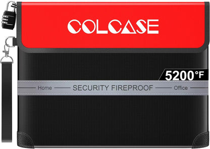 COLCASE Fireproof Document Bag 5200℉ Heat Insulated Waterproof Fireproof
