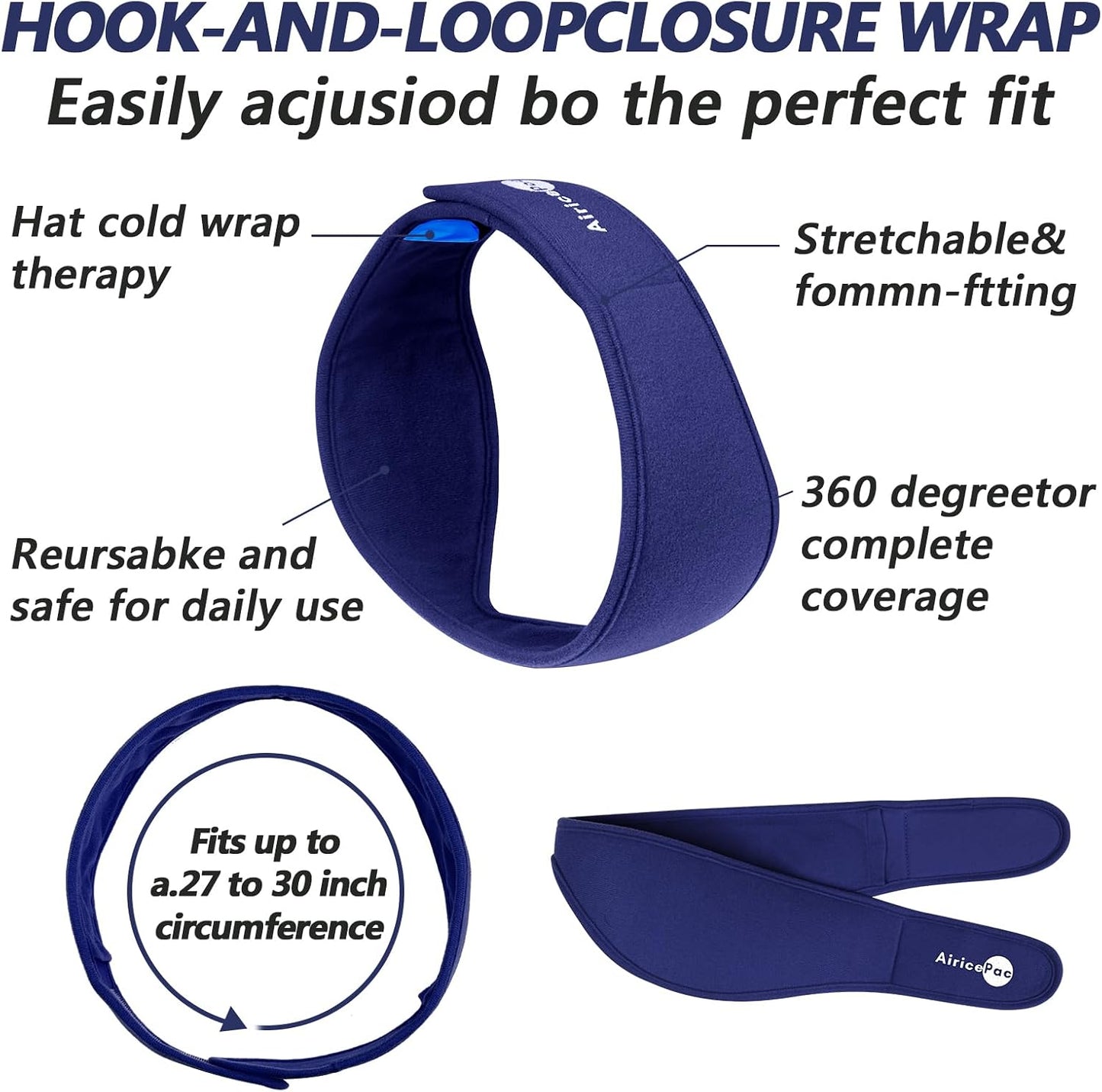 AiricePac Ice Pack for Back Pain Relief, Reusable Gel Lower Back Wrap, Cold Compress Therapy for Waist Lumbar Injuries, Sciatic Nerve, Herniated or Degenerative Disc, Coccyx, Tailbone Pain Blue