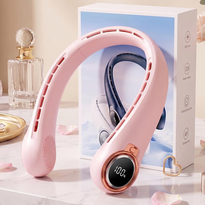 𝟐𝟎𝟐𝟔 𝐔𝐩𝐠𝐫𝐚𝐝𝐞 BNBZ Portable Neck Fan,6000mAh Rechargeable Wearable Fan with LED Display,4 Speeds,Up to 15H Runtime,Quiet 360° Airflow Hands-Free Personal Fan for Travel,Work,Gym &Outdoor Use