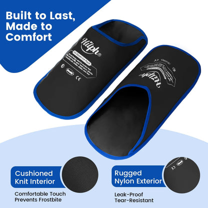 Hilph Foot Ice Pack Slippers,1 Pair Ice Pack for Foot and Toes for Plantar Fasciitis, Gout, Bunions & Neuropathy Relief, HSA or FSA Eligible Hot Cold Therapy Gel Slippers for Surgery Recovery, Blue