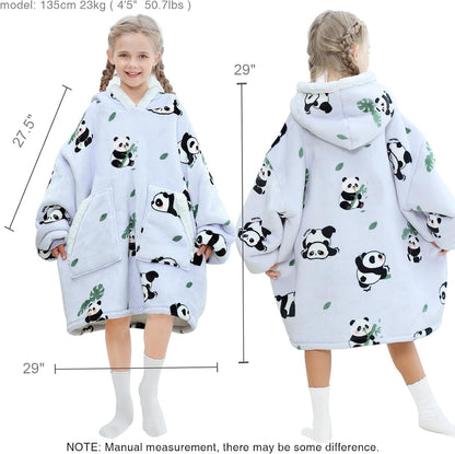 Kipswiza Wearable Blanket Hoodie Gifts for Women and Men, Oversized Cozy Warm Flannel Sherpa Hooded Blankets Sweatshirt with Giant Pockets for Adult and Teens, Dark Gray