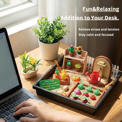 Tian Zhun Gardening Gifts for Women Mini Zen Garden for Desk Plant Lover Gifts Funny Sand Tray Therapy Kit Sand Included