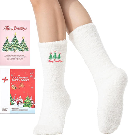 COOLMATE Fuzzy Socks for Women Gift Box – Cozy Soft Cloud Socks for Spa Home, Mother’s Day Gifts for Mom Grandma