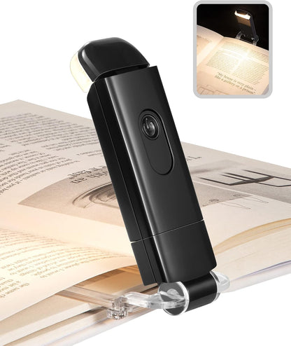 DEWENWILS USB Rechargeable Book Light for Reading in Bed, LED Book Reading Lights with Clip, Perfect for Bookworms, Kids, Warm White, Brightness Adjustable (Blue)