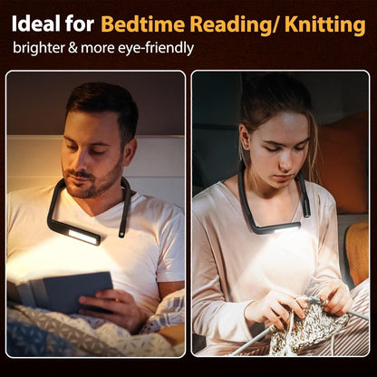 Reading Light, Rechargeable Neck Light, Stepless Dimming Book Light