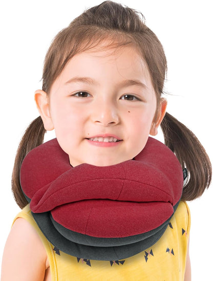 BUYUE Travel Neck Pillows for Airplanes, Memory Foam 360° Head Support Sleep for Long Flight, Skin-Friendly & Breathable, Kit with Eye Mask, Earplugs and Storage Bag (Adult, Grey, 90+ lbs)