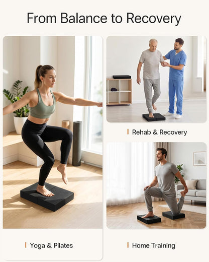 StrongTek 2-in-1 Non-Slip Balance Pad - High-Density Foam Cushion, Supportive Exercise Mat & Knee Pad for Core Training, Yoga, Pilates, Physical Therapy, Stability Training, Stretching, and Rehab