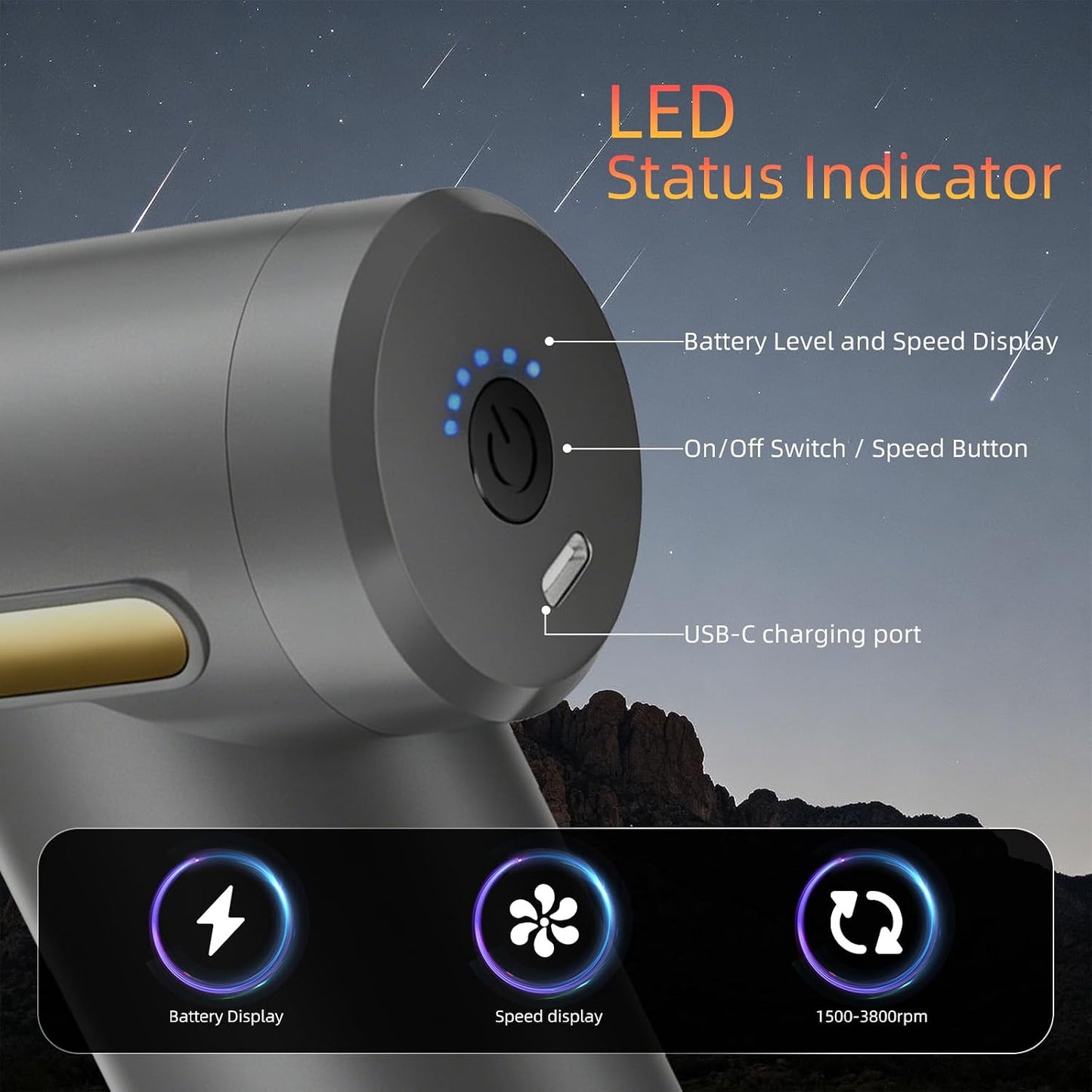 Massage Gun, Electric Massager, Suitable for Whole Body to Relieve Fatigue, Replaceable Massage Head Impact Massager, The Best Choice for Gift Giving (Black-720)