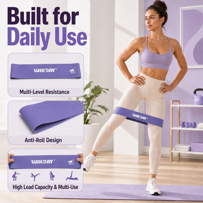 WIKDAY Resistance Bands for Working Out Exercise Loop Bands Workout Bands Set for Men Women Body Stretching, Crossfit Training, Home Workout, Physical Therapy, Booty Legs, Set of 5