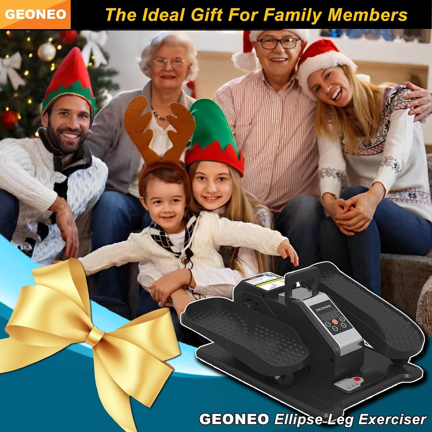 Under Desk Elliptical Machine, Electric Elliptical Exerciser for Senior, Quiet & Small Electric Seated Pedal Exerciser for Home with Monitor, Remote Control & 12 Adjustable Speeds
