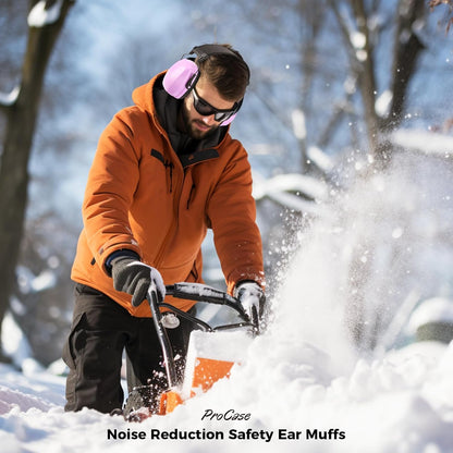 ProCase Noise Cancelling Ear Muffs SNR 33dB, Ear Hearing Protection Headphones for Adults, Sound Proof Ear Defenders for Work, Mowing, Shooters Shooting Gun Range, Construction -Black