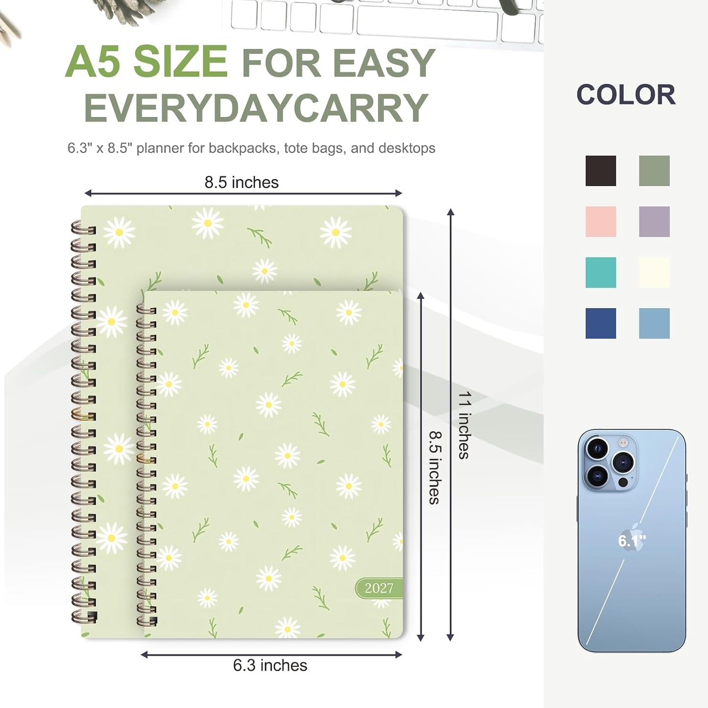Planner 2026-2027, Weekly and Monthly Calendar Planner, JUL 2026 - JUN 2027 - Colors B
