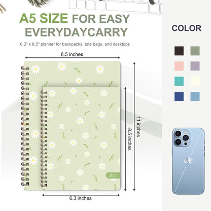 Planner 2026-2027, Weekly and Monthly Calendar Planner, JUL 2026 - JUN 2027 - Colors B