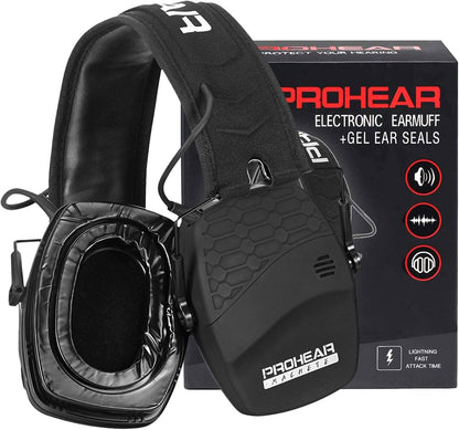 PROHEAR Electronic Ear Protection for Shooting with 4X Sound Amplification, Gun Range Hearing Protection Muffs, NRR 23dB Noise Reduction Headphones for Hunting, Green
