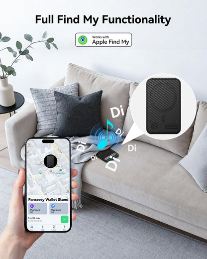 TWZKG for MagSafe Wallet, Works with Apple Find My,5 Card Holder with Stand