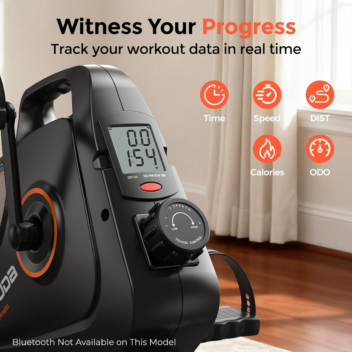 YOSUDA Under Desk Bike with 16-Level Magnetic Resistance & Bluetooth App