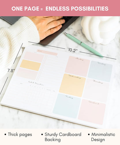 Lamare Weekly Planner Notepad – Premium Undated Weekly To Do List Notepad
