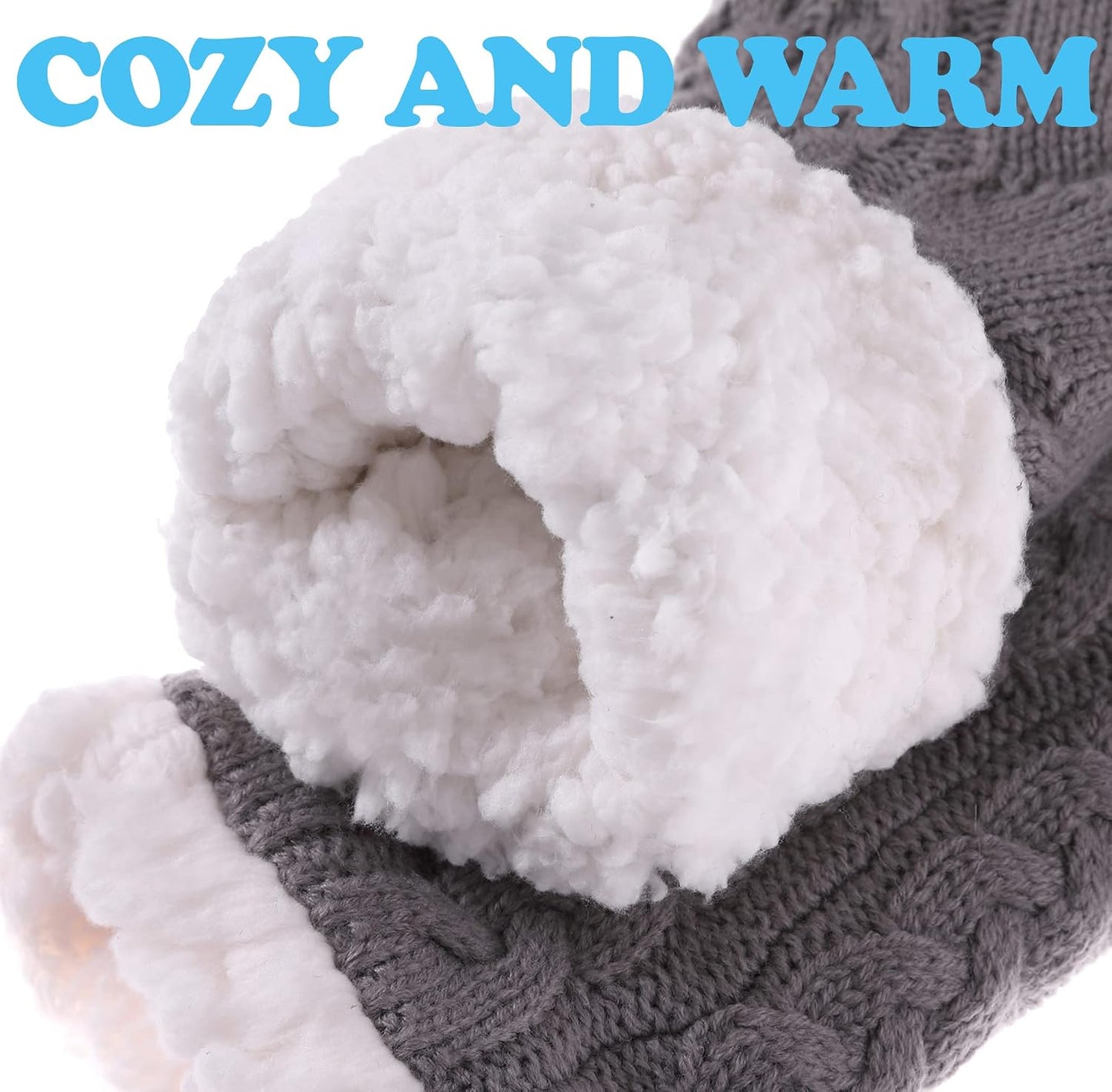 SDBING Women's Winter Super Soft Warm Cozy Fleece Lined Fuzzy Slipper Socks with Grippers