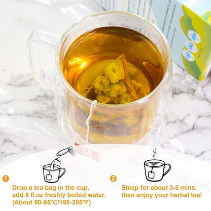 TEARELAE - Chamomile Lavender Tea, 50 Herbal Tea Bags with Lemon Balm for Relaxation & Bedtime - Non-GMO - Caffeine-Free - Floral & Soothing