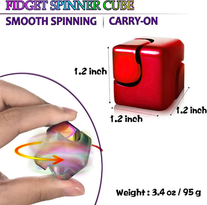 Fidget Spinner Toys Cube Adults Metal Fidgets Cool Stuff Desk Gadgets Office Toy for Teen Boy Small Anxiety Figette Sensory Toy ADHD Tool Fingears Figet Stress Gifts Easter Basket Stuffers Teen Boys