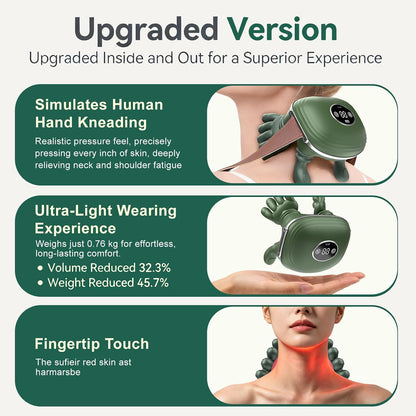 Shoulder & Neck Massager with Heat, Bionic Neck Massager for Pain Relief Deep Tissue, 4D Kneading Fingers, LCD Display & Adjustable Intensity, Relaxation Muscle Tension, Ideal Gift for Men and Women