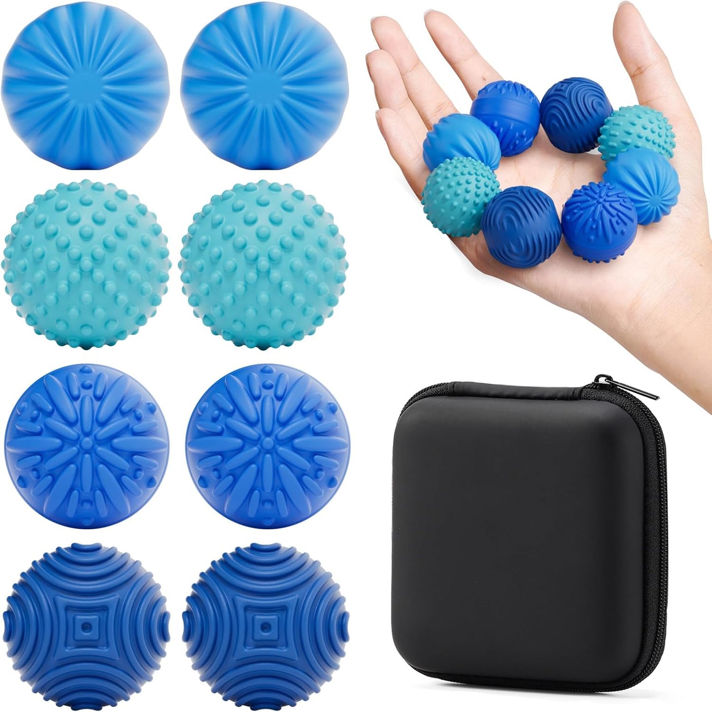 luckdoor Silicone Magnetic Balls Fidget Toys for Adults & Teens,4PCS Stress Relief Sensory Toys for Autism ADHD Anxiety,Fun Textures Gadgets,Office Desk Toy,Stocking Stuffers for Men Women Teen Gifts