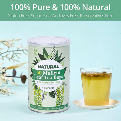 60 Lemon Balm Tea Bags - VitalForest Dried Lemon Balm Leaves Tea -1.5g/Bags, Calming Herb, Stress Relief & Sleep Support, Non-GMO, Caffeine-Free